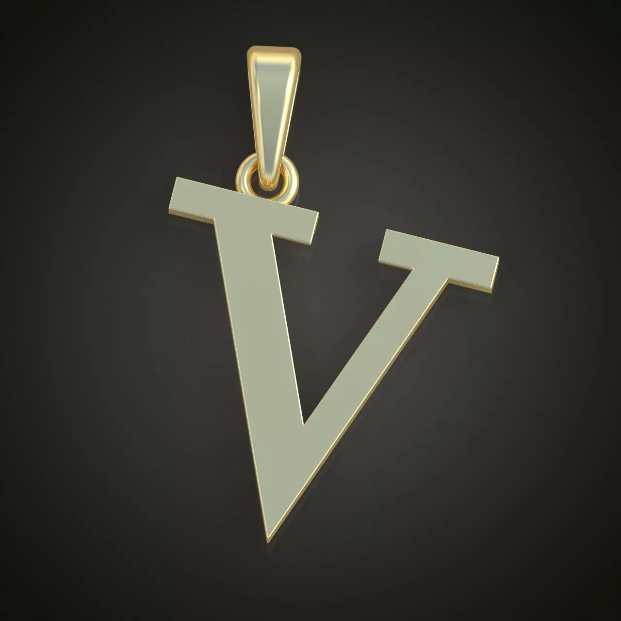 V Letter Pendant model 3D 0226 printable model Free 3D print model