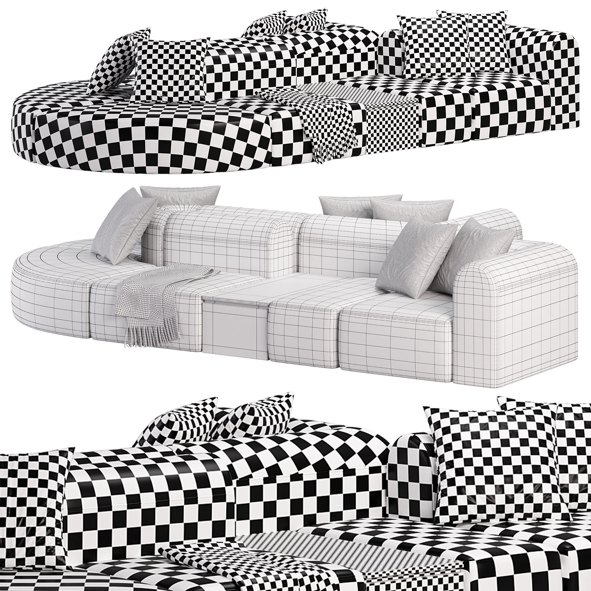 Neri Hu Evolves Joseph Hoffman s Iconic Chair With Blocks 3D model_4