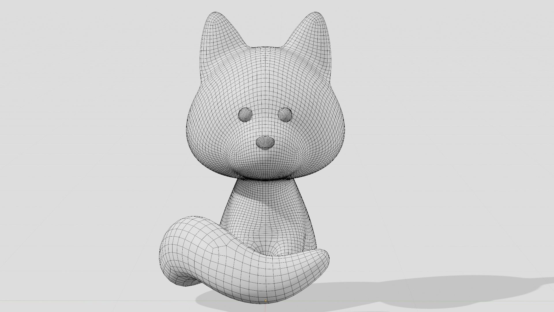 Cute fox sitting  3D model_6