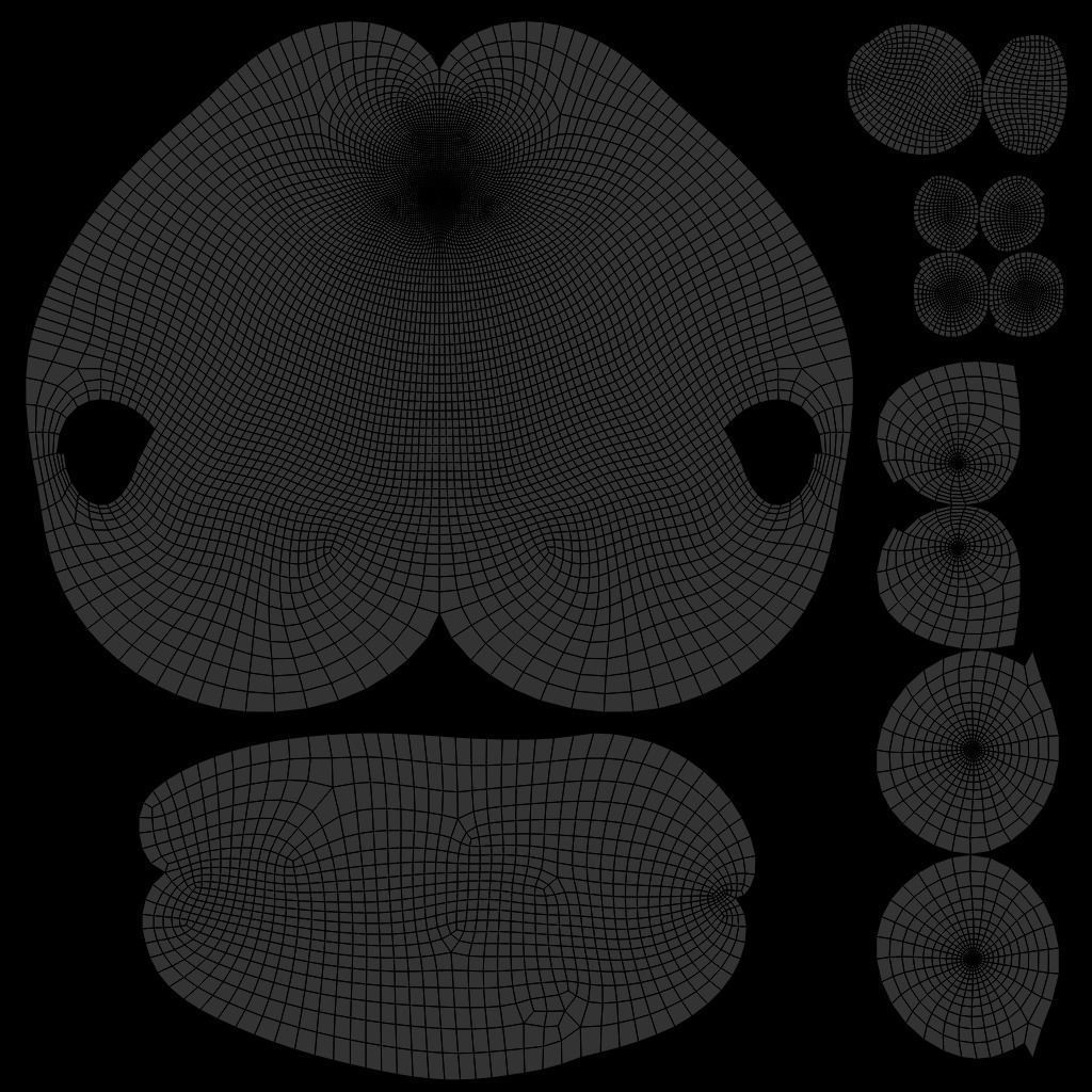 Cute fox sitting  3D model_8