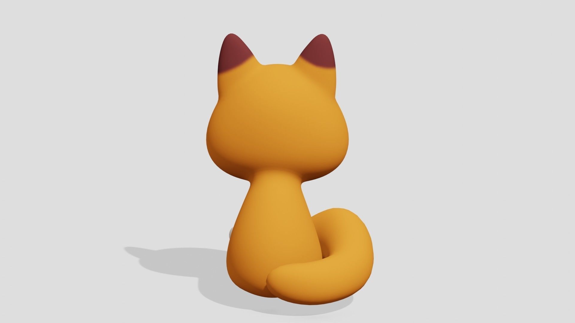 Cute fox sitting  3D model_3