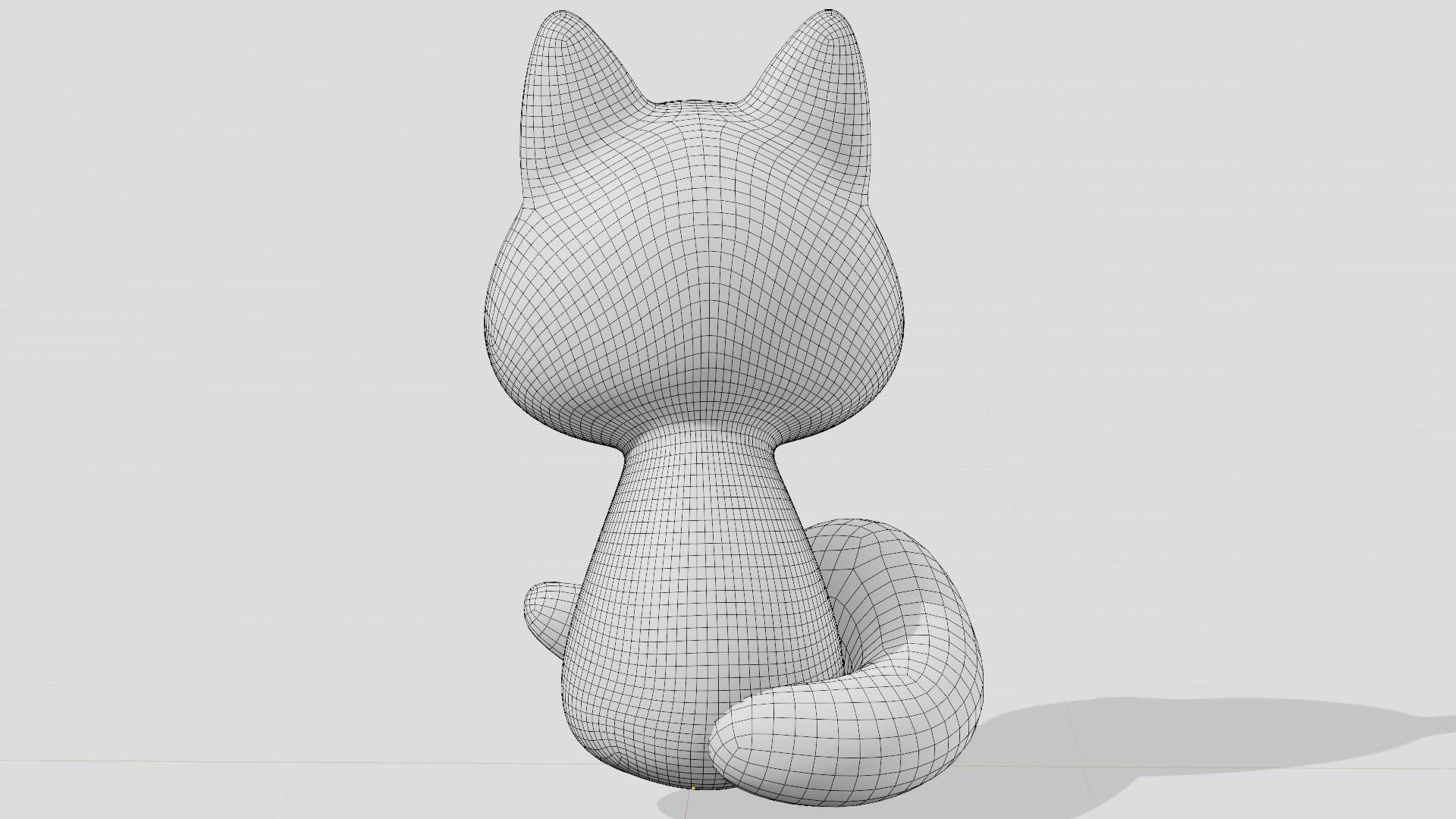 Cute fox sitting  3D model_7