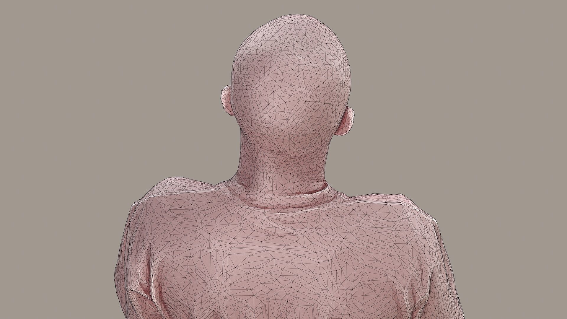 Urban Minimalist Bald Man in Mustard T-Shirt 3D model_11
