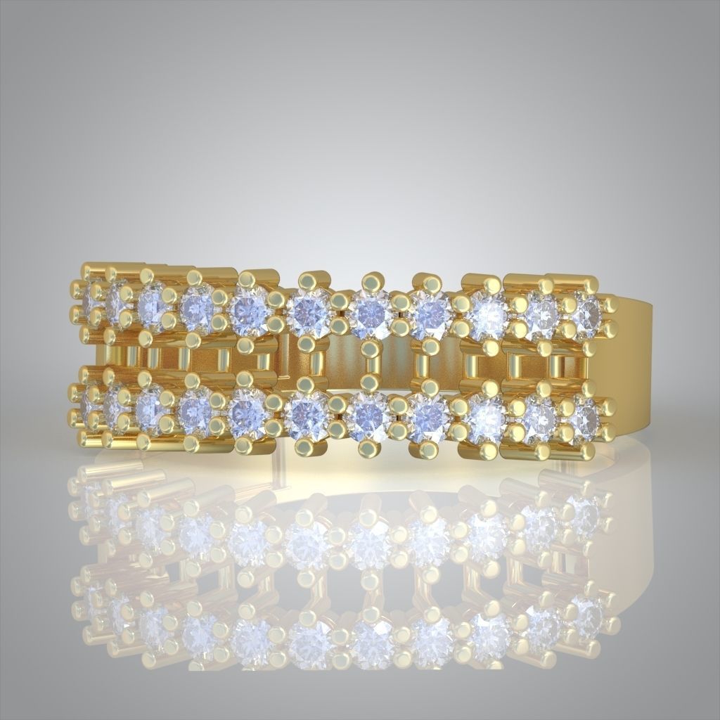 Diamond ring 0481 3D printable model 3D print model_7