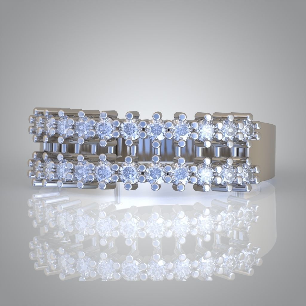 Diamond ring 0481 3D printable model 3D print model_6