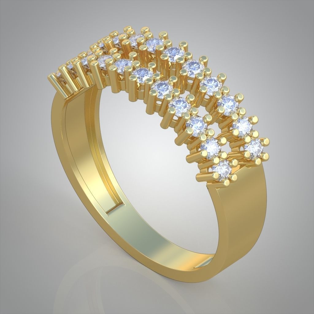 Diamond ring 0481 3D printable model 3D print model_1