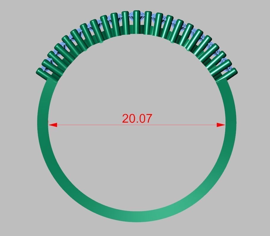 Diamond ring 0481 3D printable model 3D print model_12