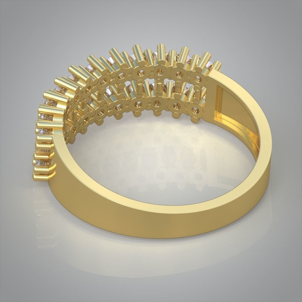 Diamond ring 0481 3D printable model 3D print model_11