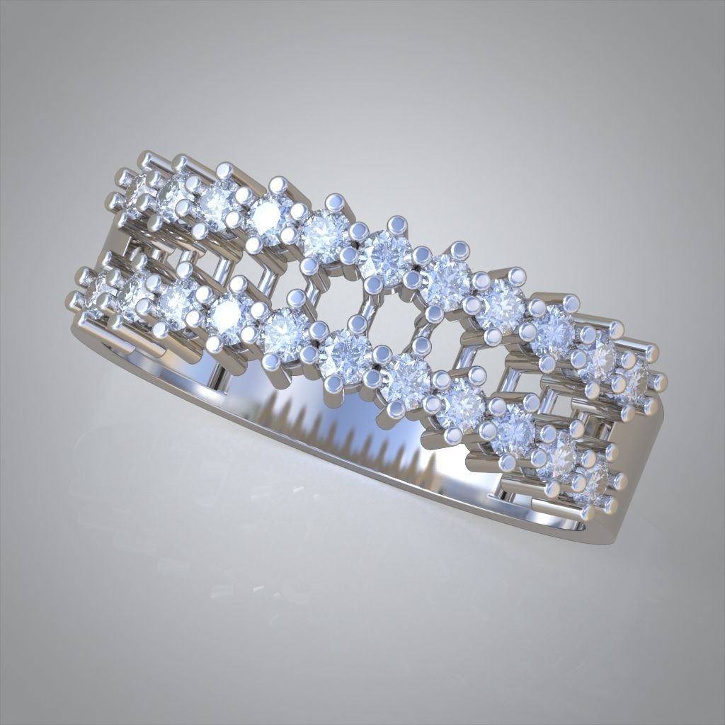 Diamond ring 0481 3D printable model 3D print model_3