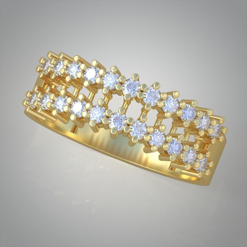 Diamond ring 0481 3D printable model 3D print model_2