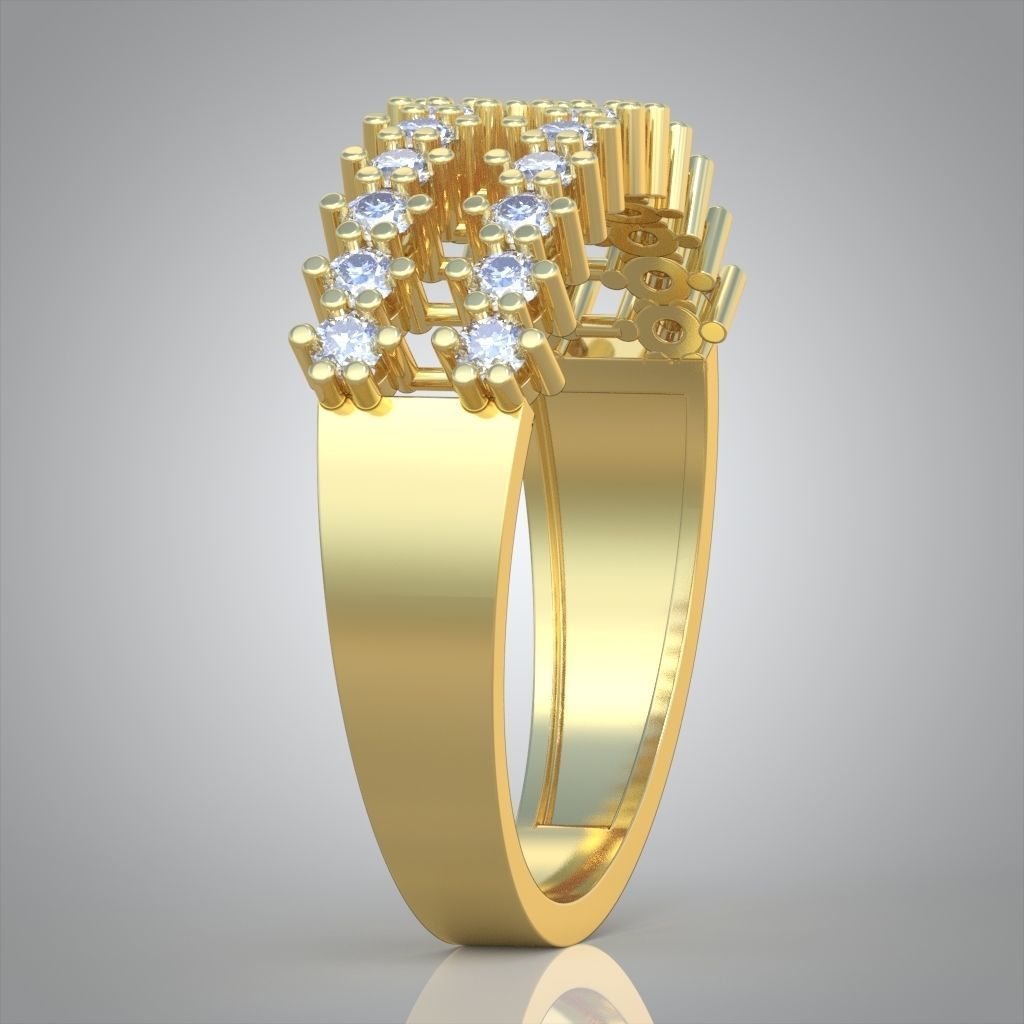 Diamond ring 0481 3D printable model 3D print model_4