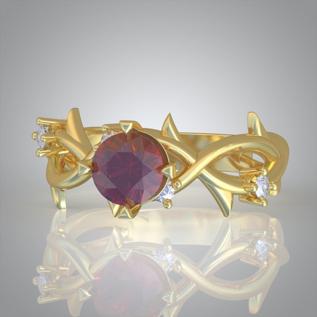 Diamond ring 0487 3D printable model 13 3D print model_1