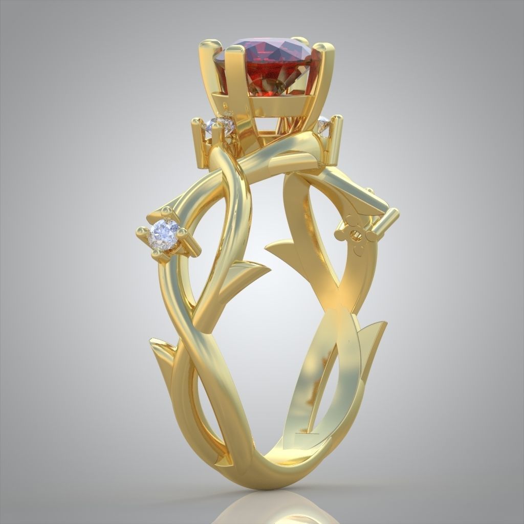 Diamond ring 0487 3D printable model 13 3D print model_6