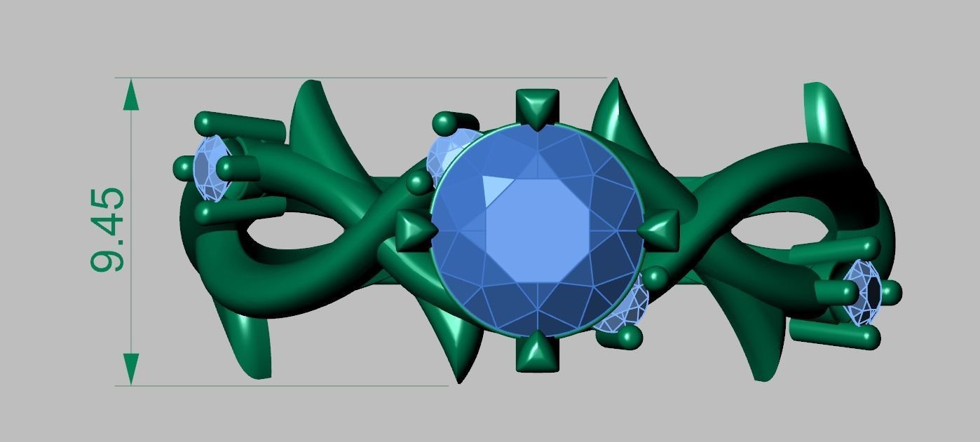 Diamond ring 0487 3D printable model 13 3D print model_15