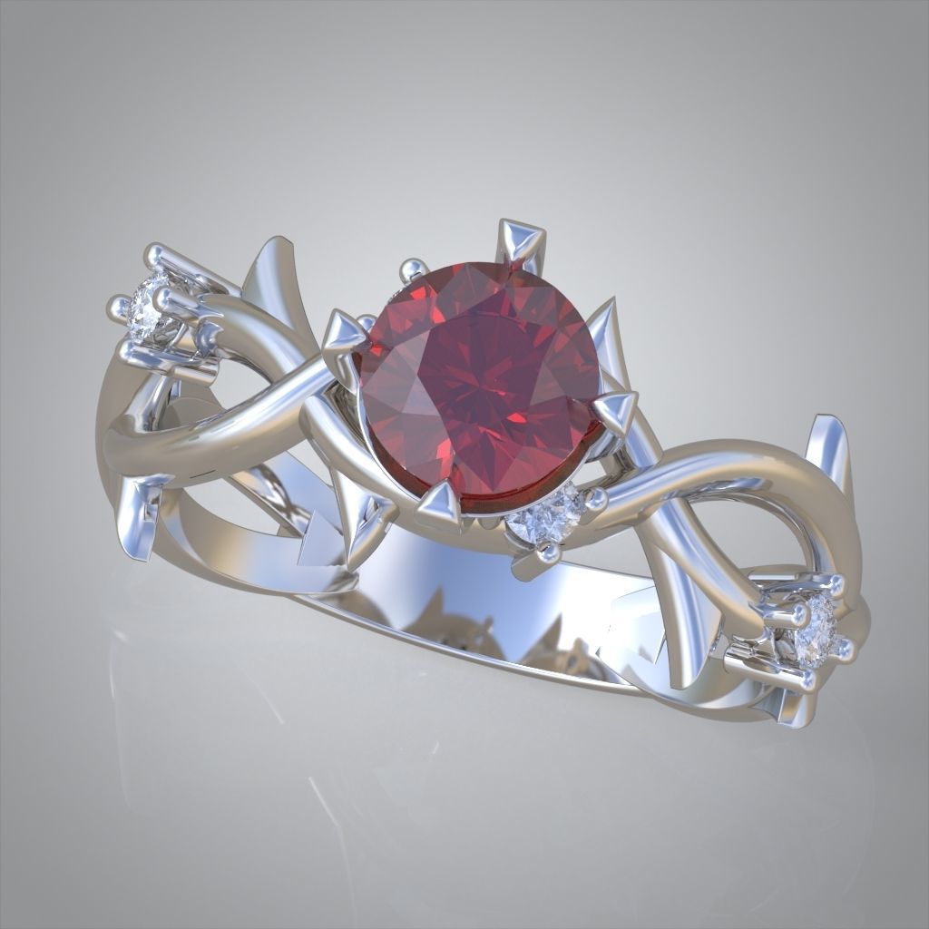 Diamond ring 0487 3D printable model 13 3D print model_3
