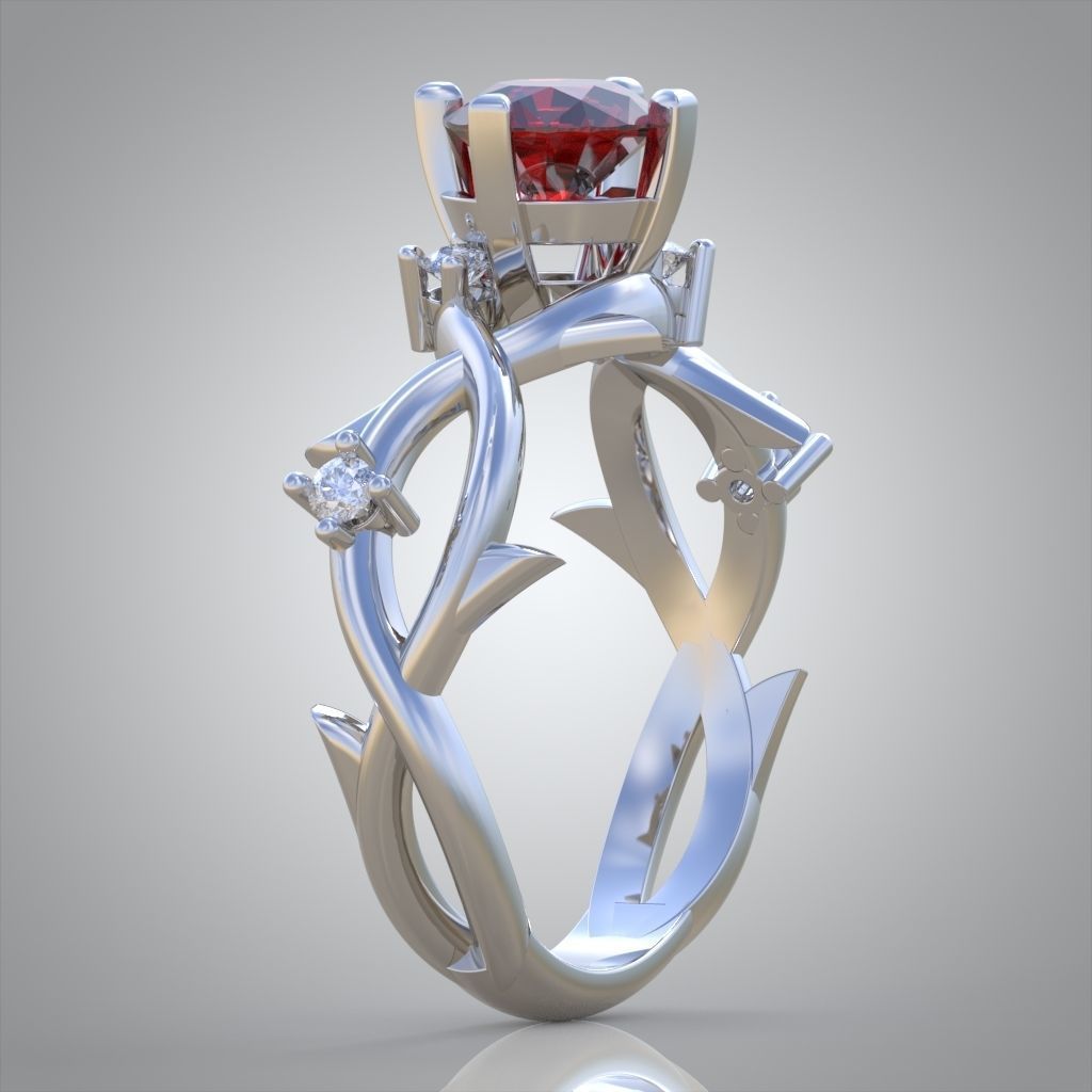 Diamond ring 0487 3D printable model 13 3D print model_7