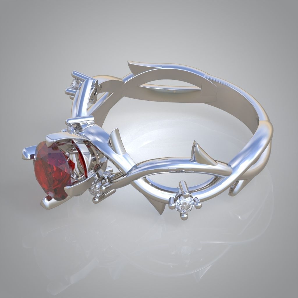 Diamond ring 0487 3D printable model 13 3D print model_9