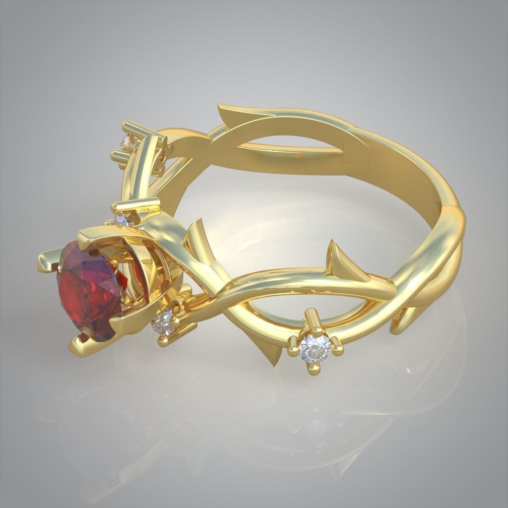 Diamond ring 0487 3D printable model 13 3D print model_8