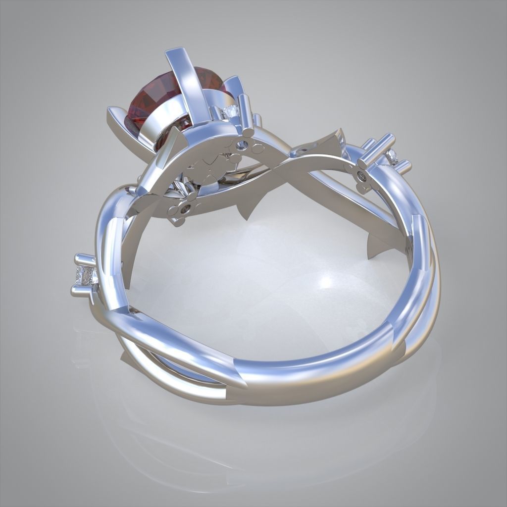 Diamond ring 0487 3D printable model 13 3D print model_10