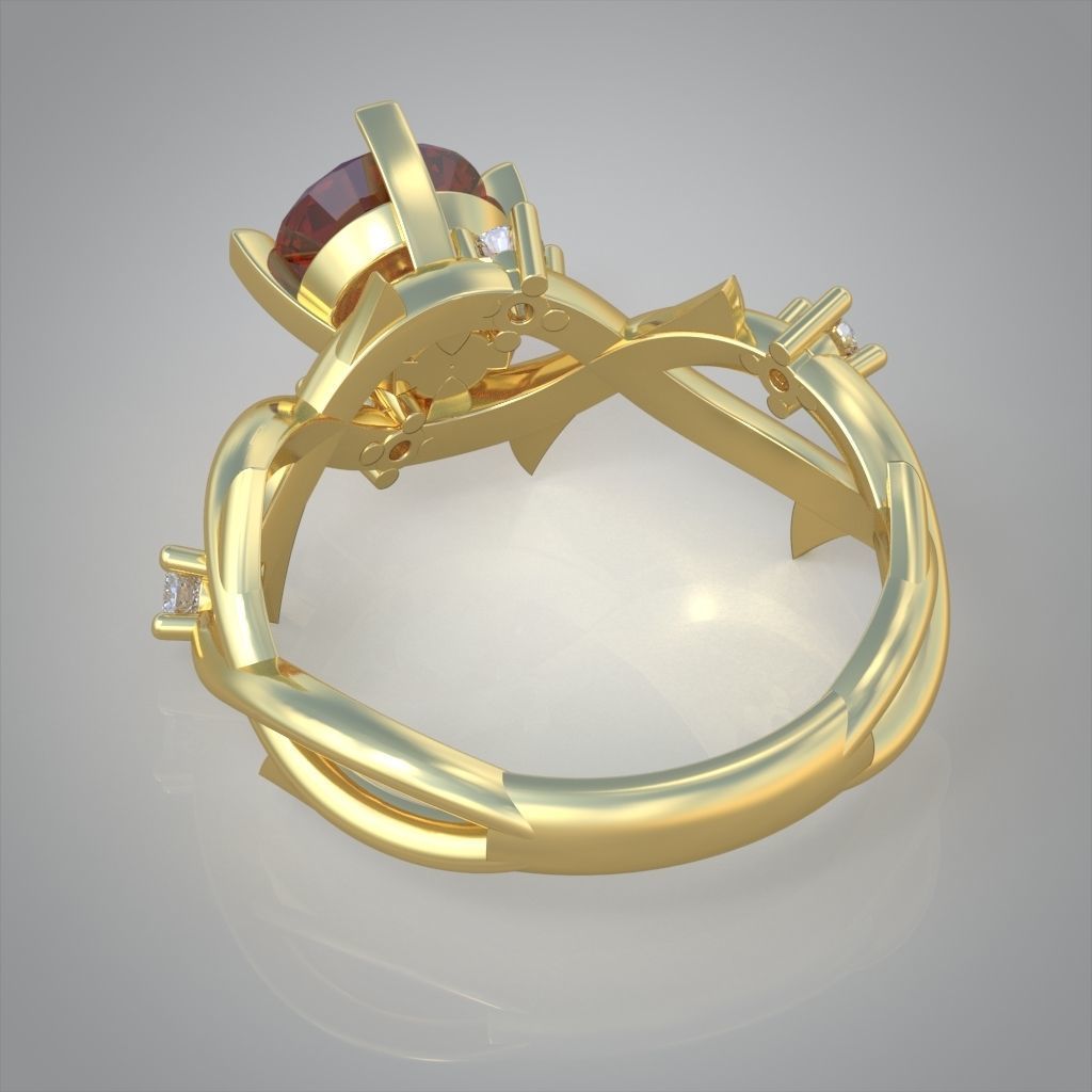 Diamond ring 0487 3D printable model 13 3D print model_11