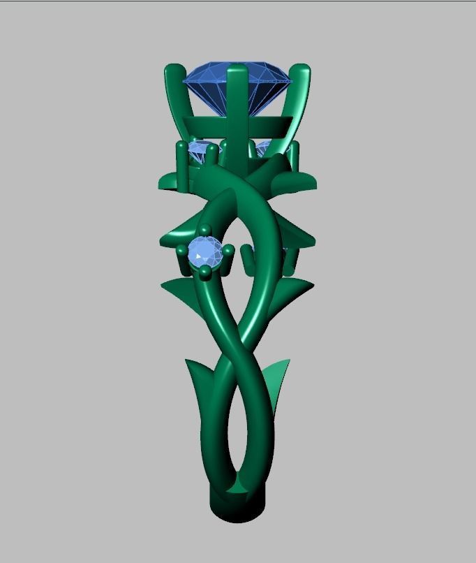 Diamond ring 0487 3D printable model 13 3D print model_13