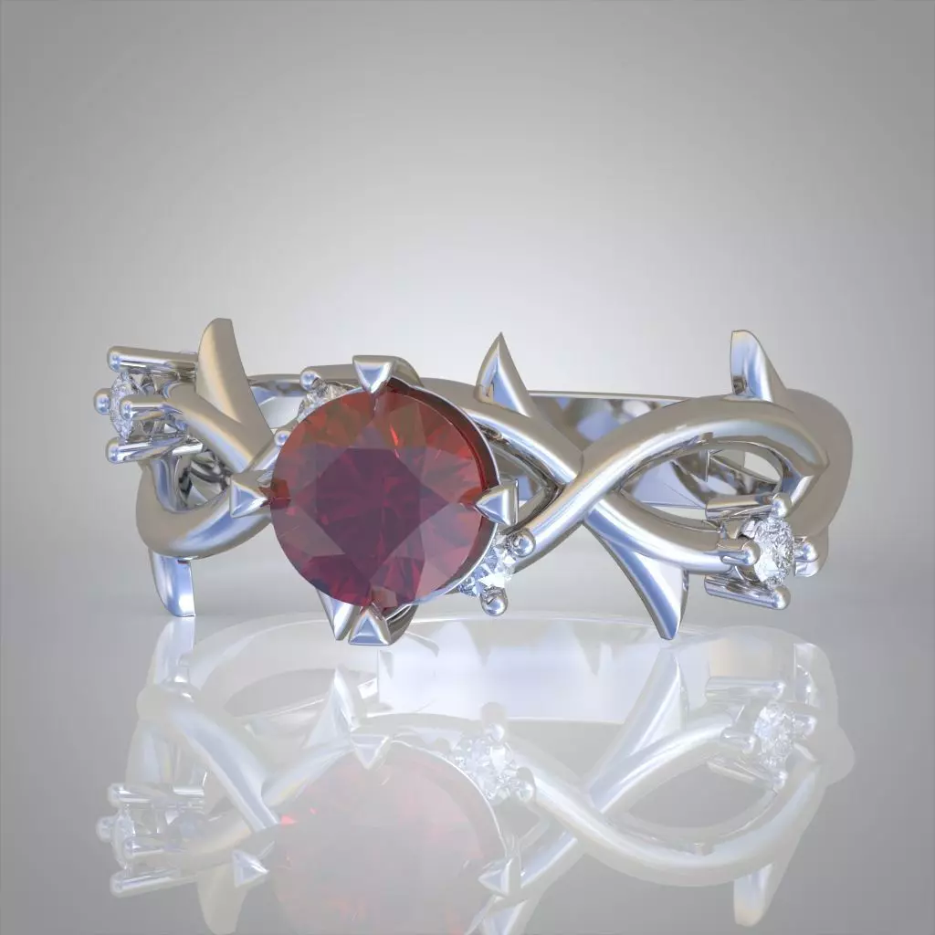 Diamond ring 0487 3D printable model 13 3D print model_0