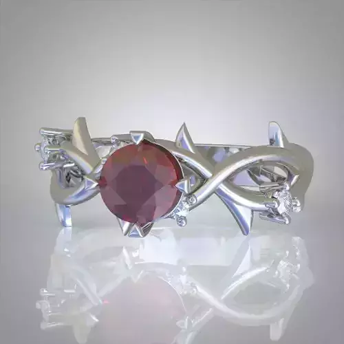 Diamond ring 0487 3D printable model 13