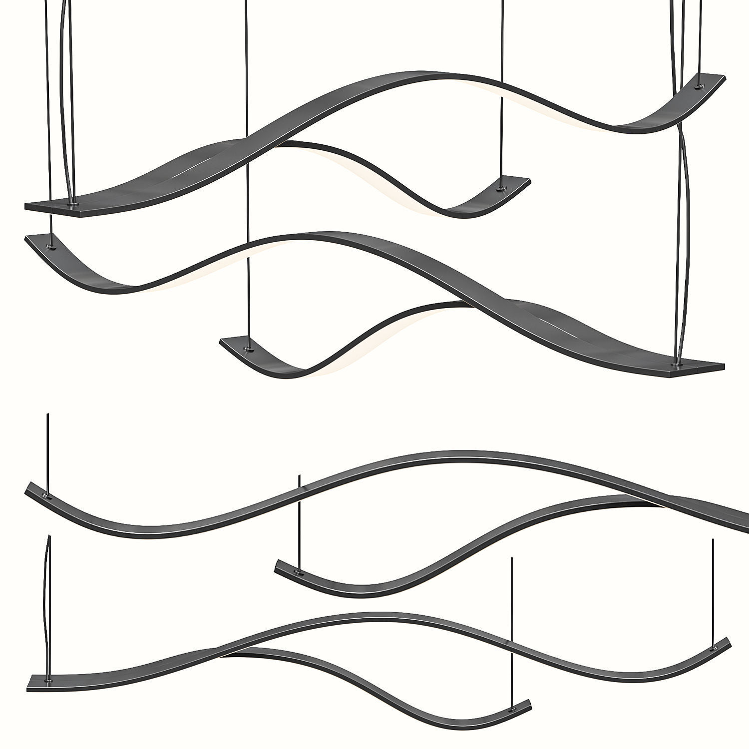 Creative Modern LED Abstract Chandelier 3D model_1