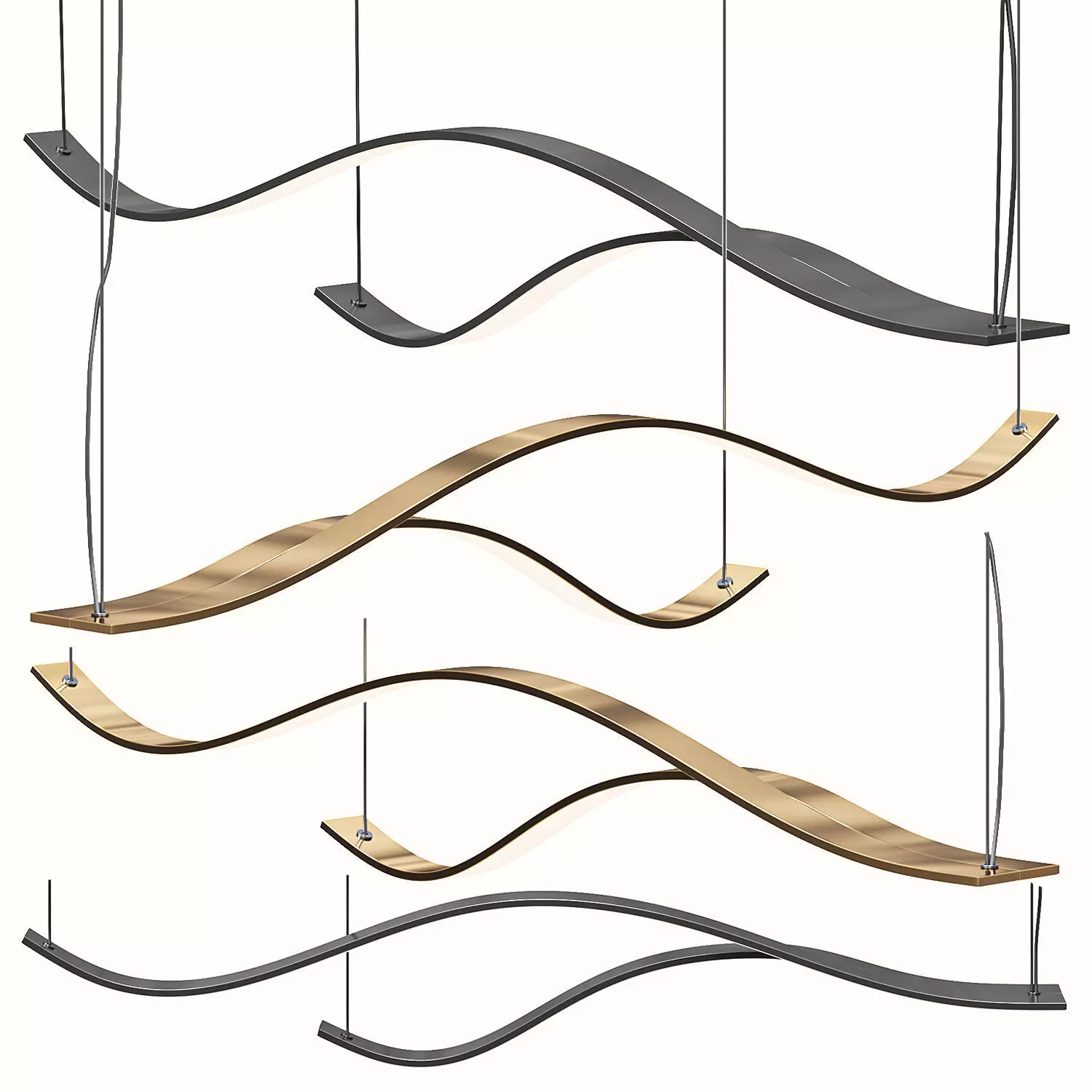 Creative Modern LED Abstract Chandelier 3D model_0