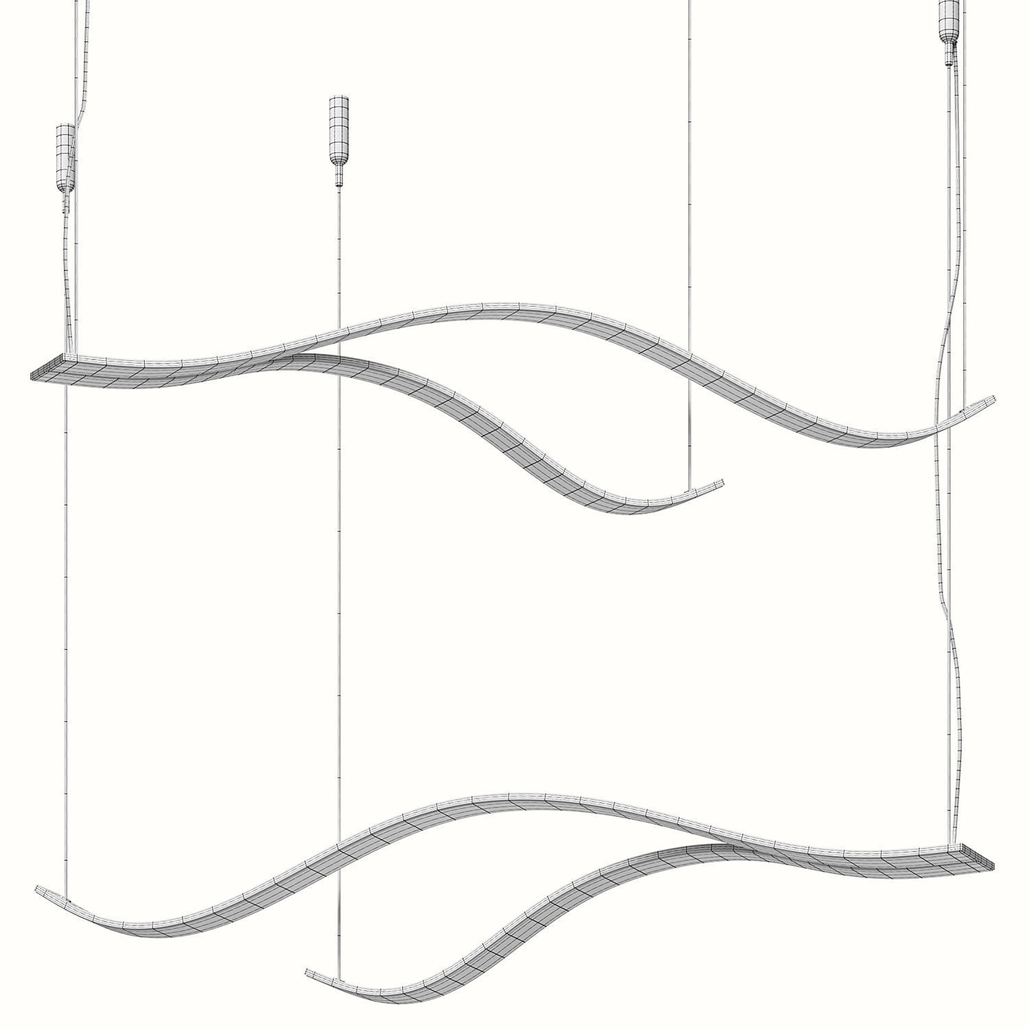 Creative Modern LED Abstract Chandelier 3D model_2