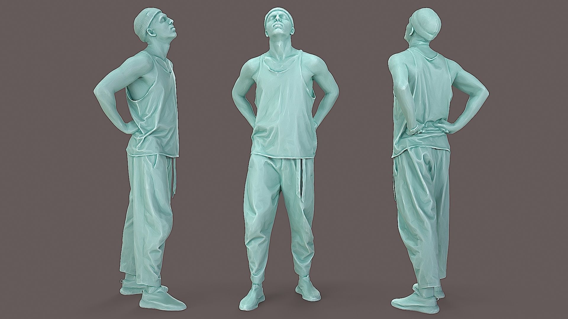 Mystic Urban Man in Prayer Pose with OM Symbol 3D model_2