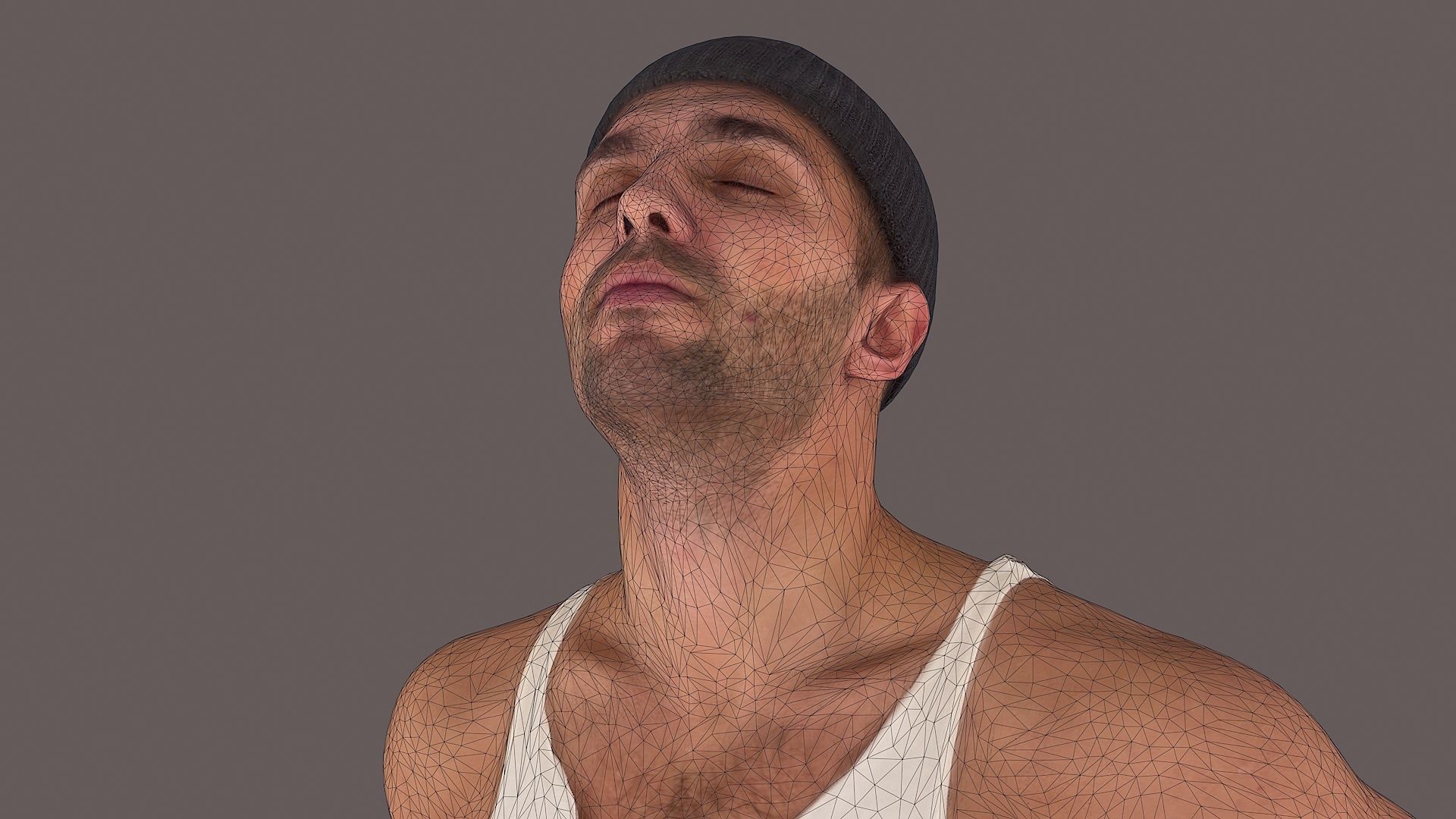 Mystic Urban Man in Prayer Pose with OM Symbol 3D model_8