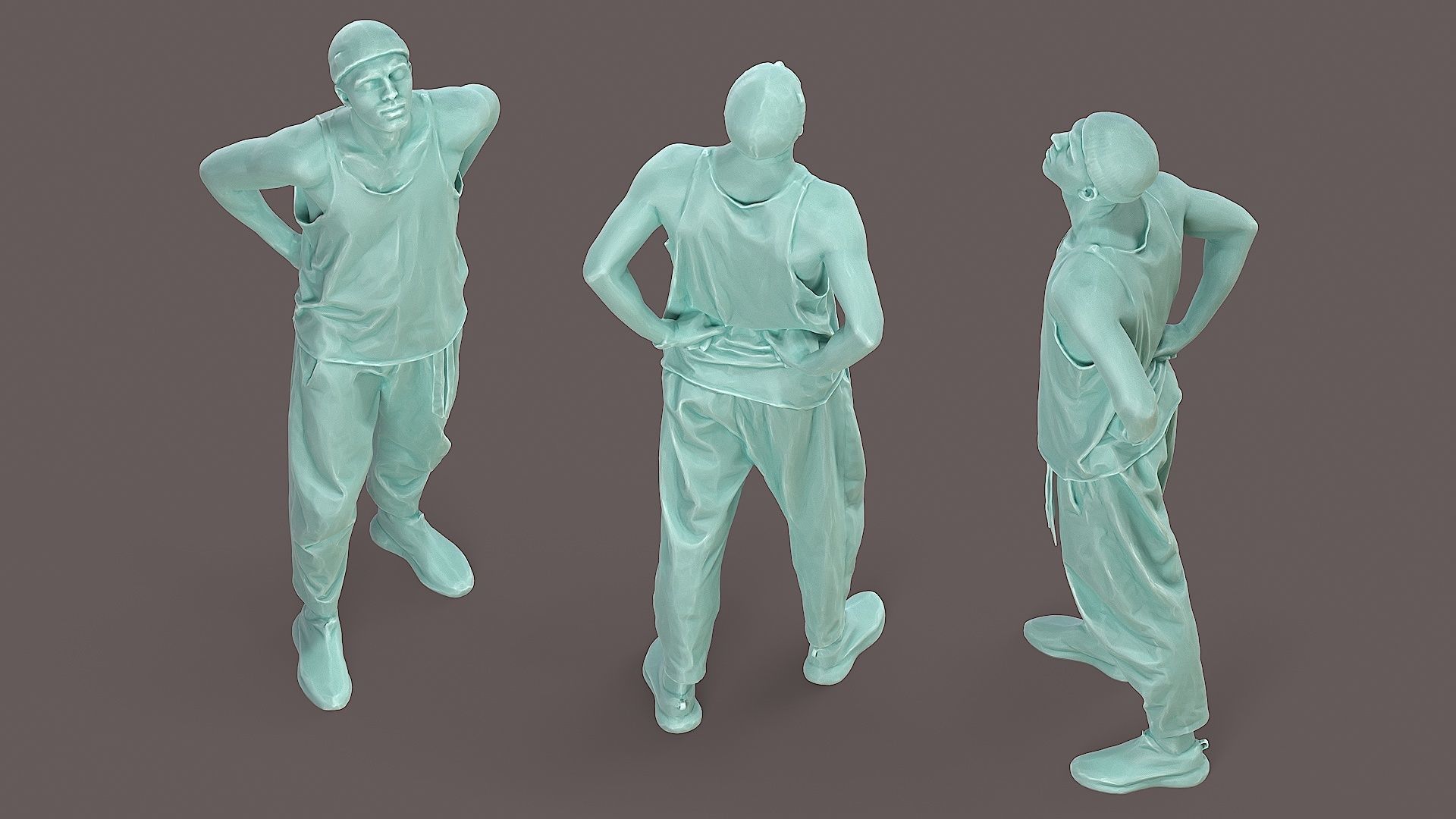 Mystic Urban Man in Prayer Pose with OM Symbol 3D model_6