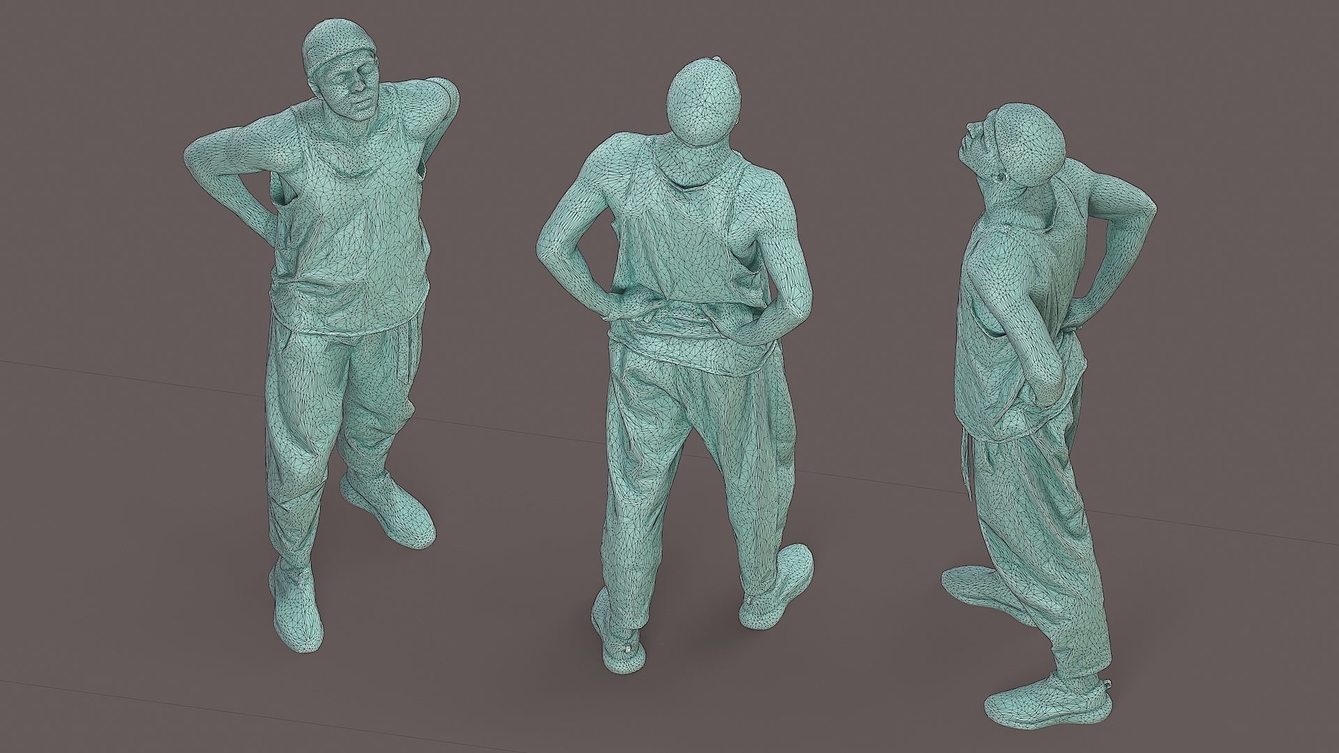 Mystic Urban Man in Prayer Pose with OM Symbol 3D model_7