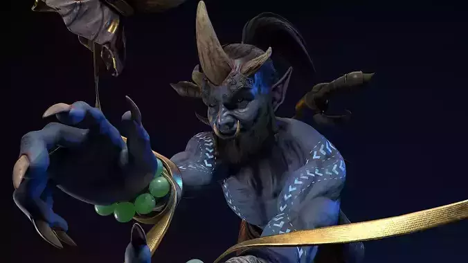 Demon God Fujin 02 Low-poly 3D model