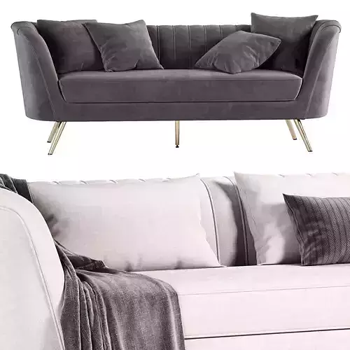 Meridian Furniture Margo Grey Velvet Sofa