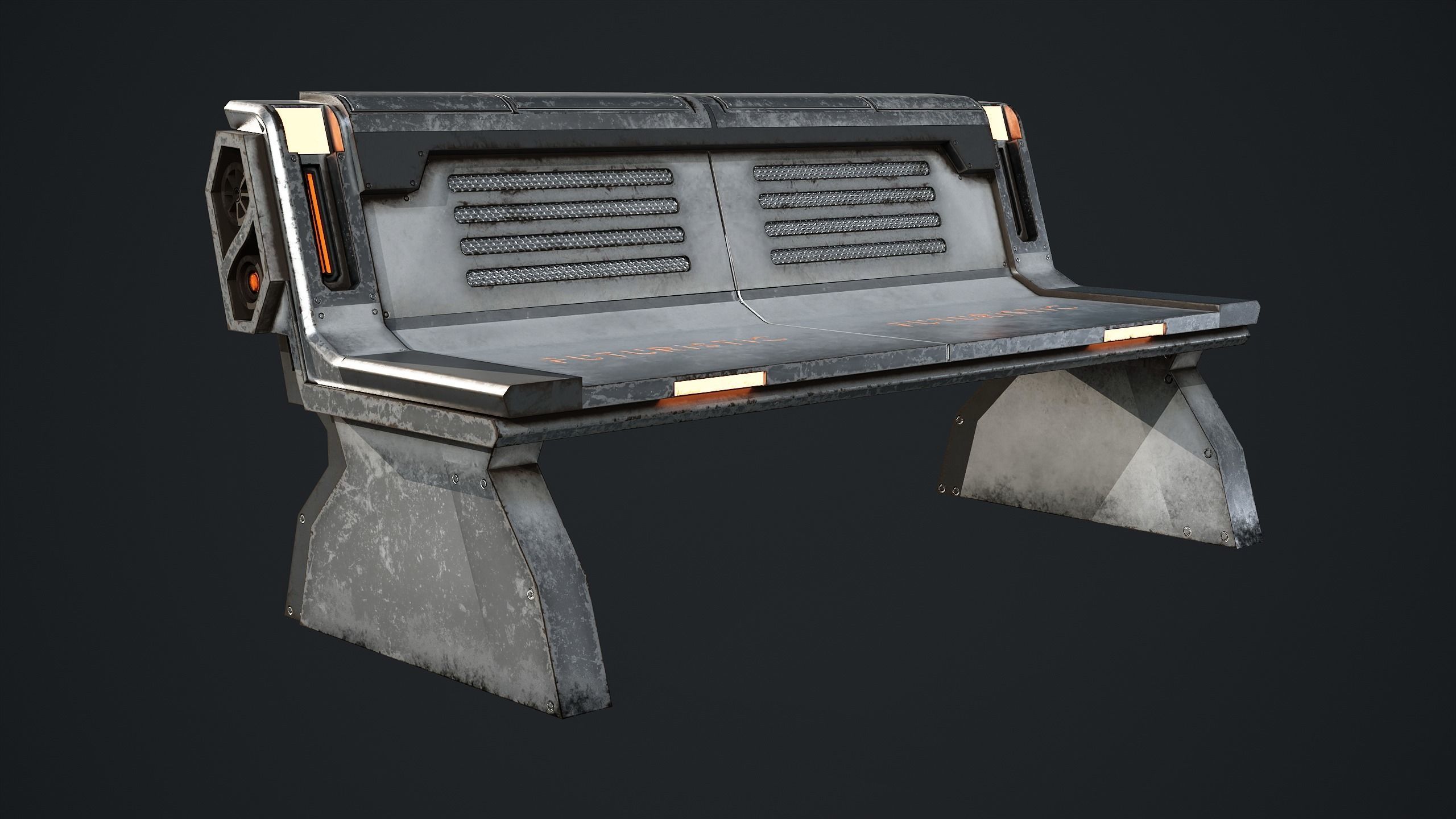 10 Sci-fi Bench Game Ready Low-poly 3D model_10