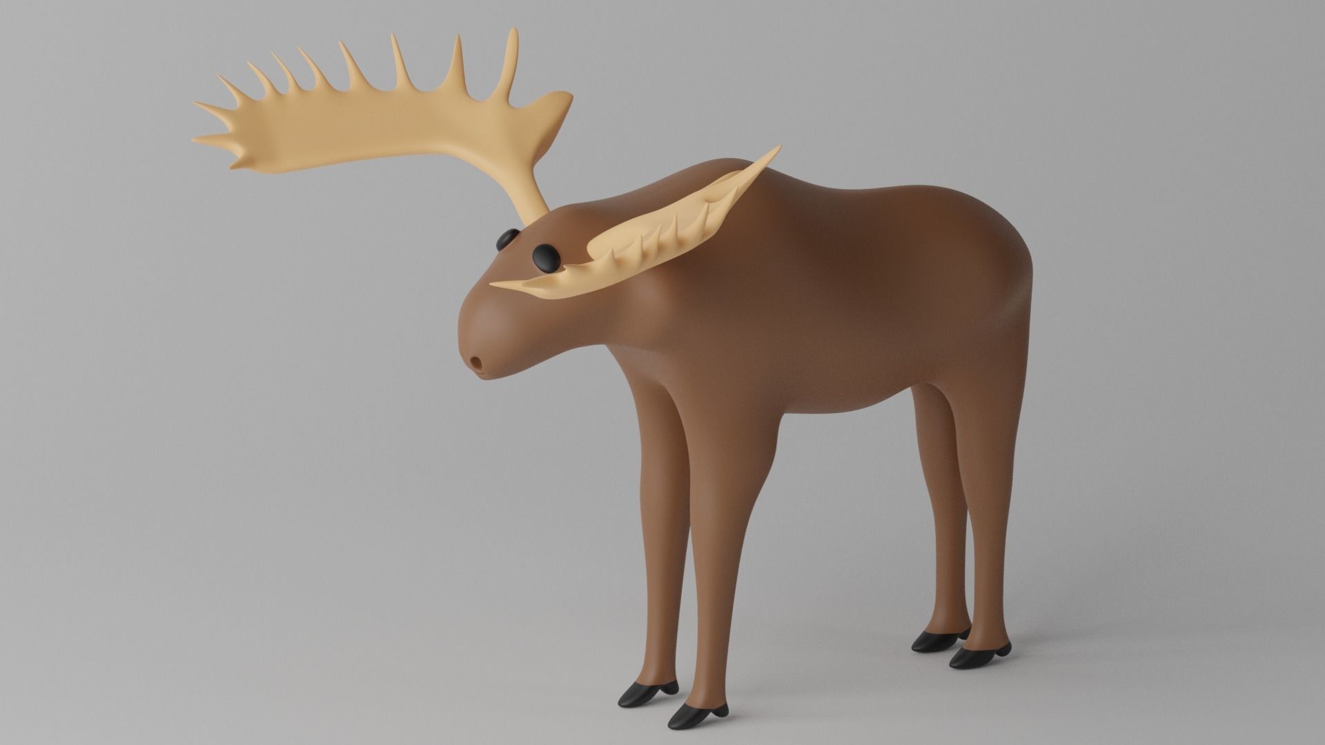 Cartoon Moose Deer 3D model_11