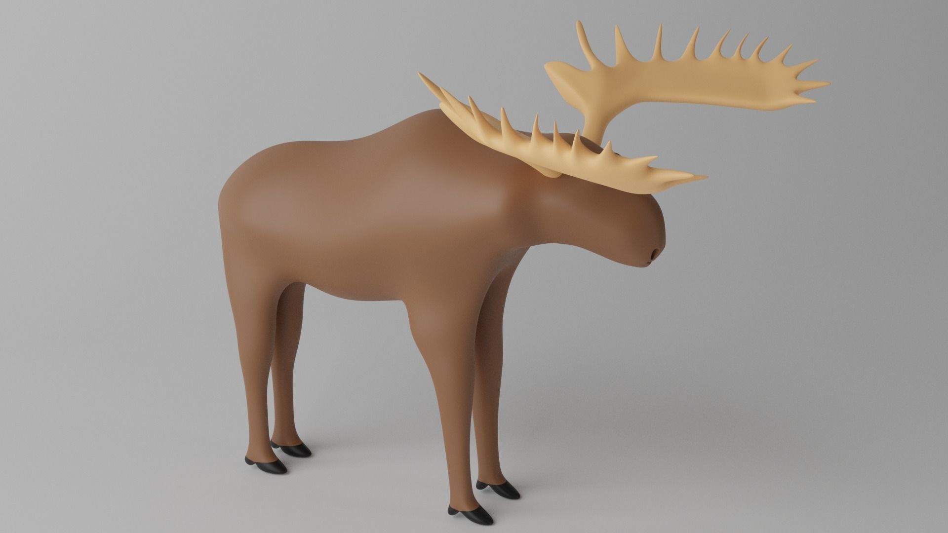 Cartoon Moose Deer 3D model_26