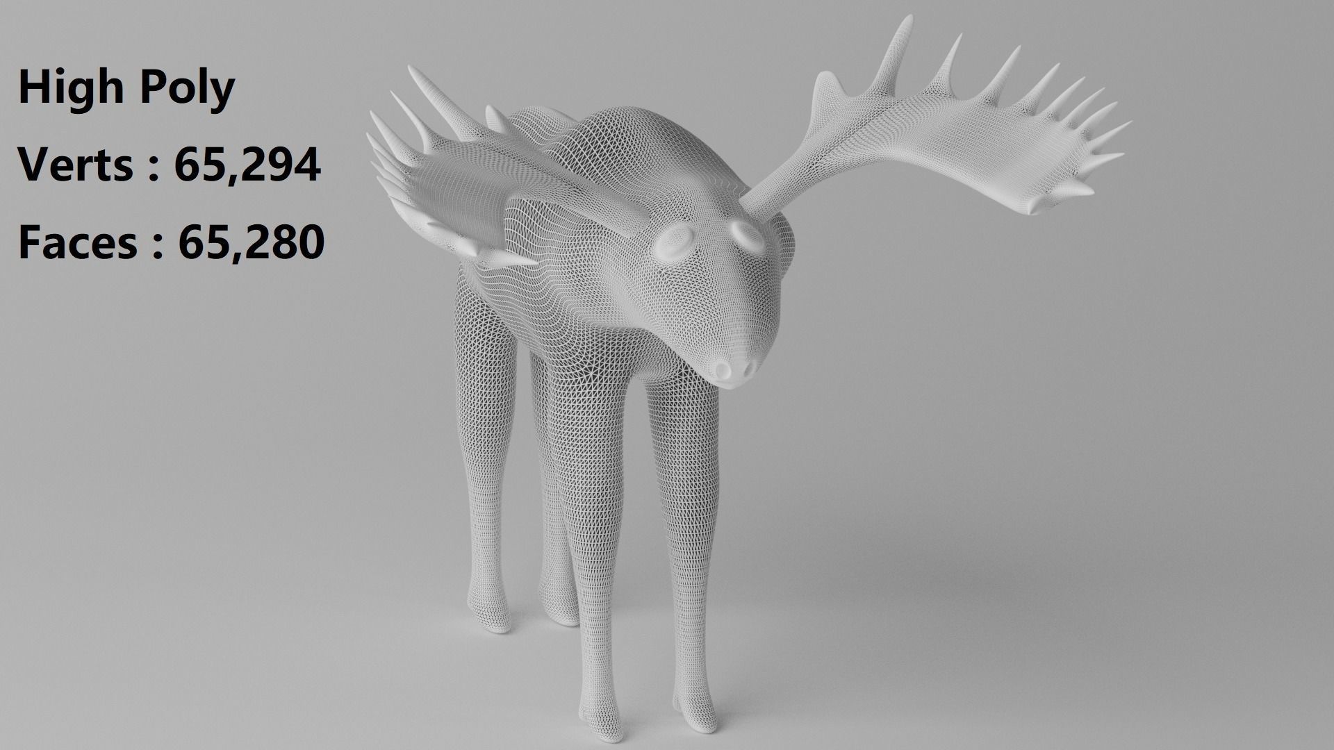 Cartoon Moose Deer 3D model_4