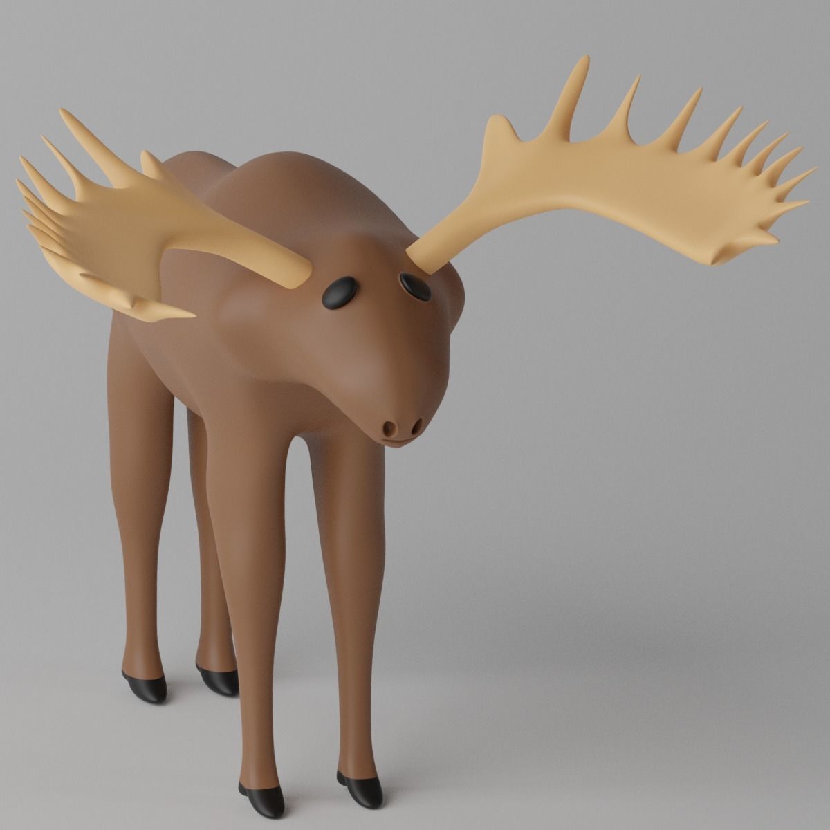 Cartoon Moose Deer 3D model_16