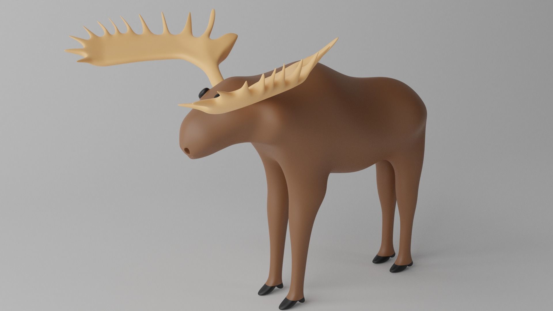 Cartoon Moose Deer 3D model_2