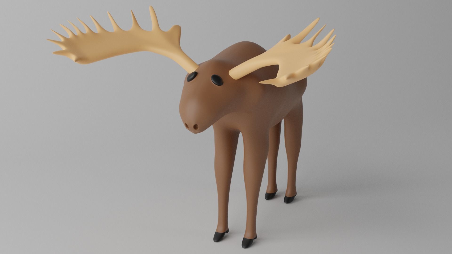 Cartoon Moose Deer 3D model_1
