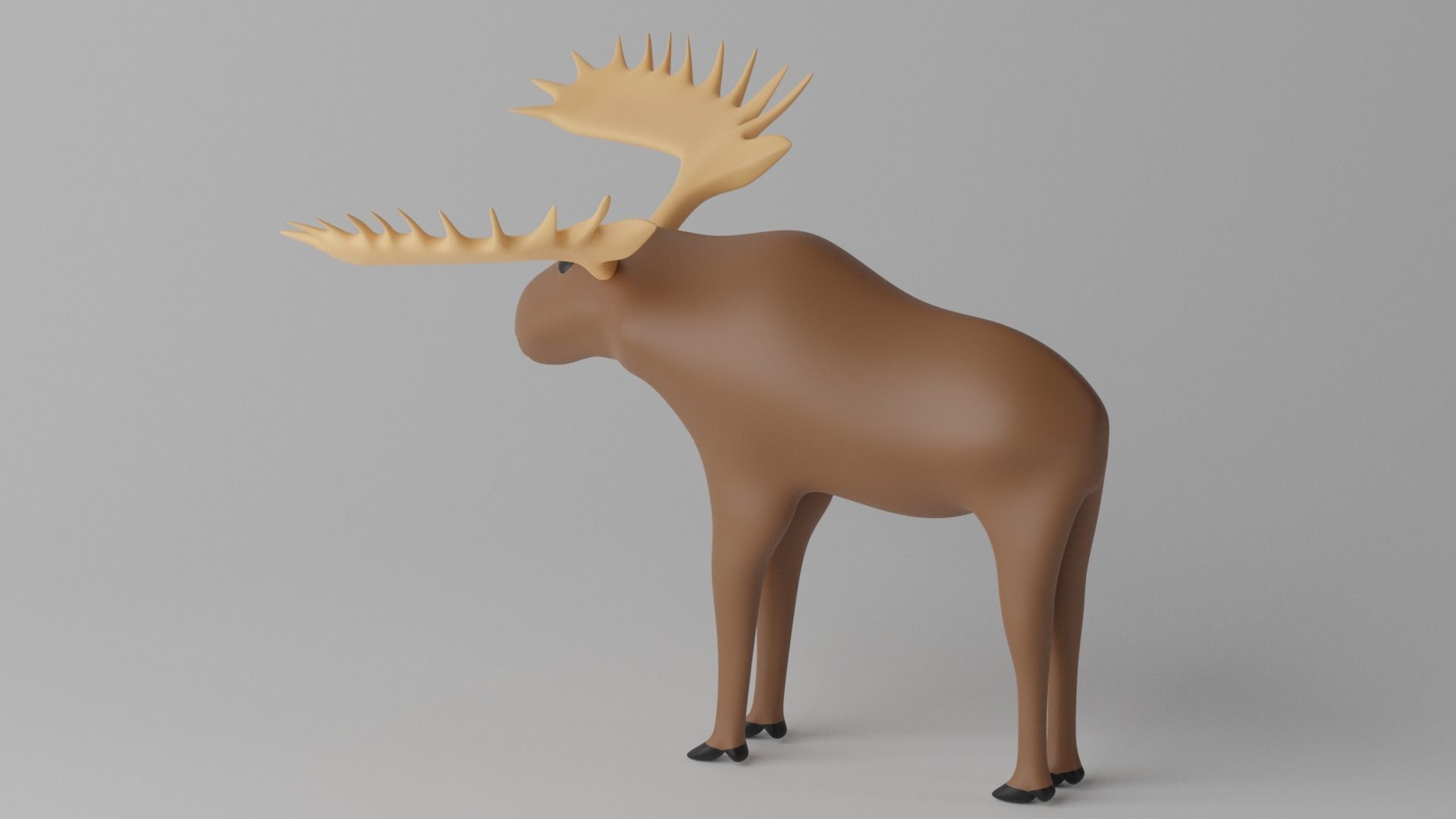 Cartoon Moose Deer 3D model_3