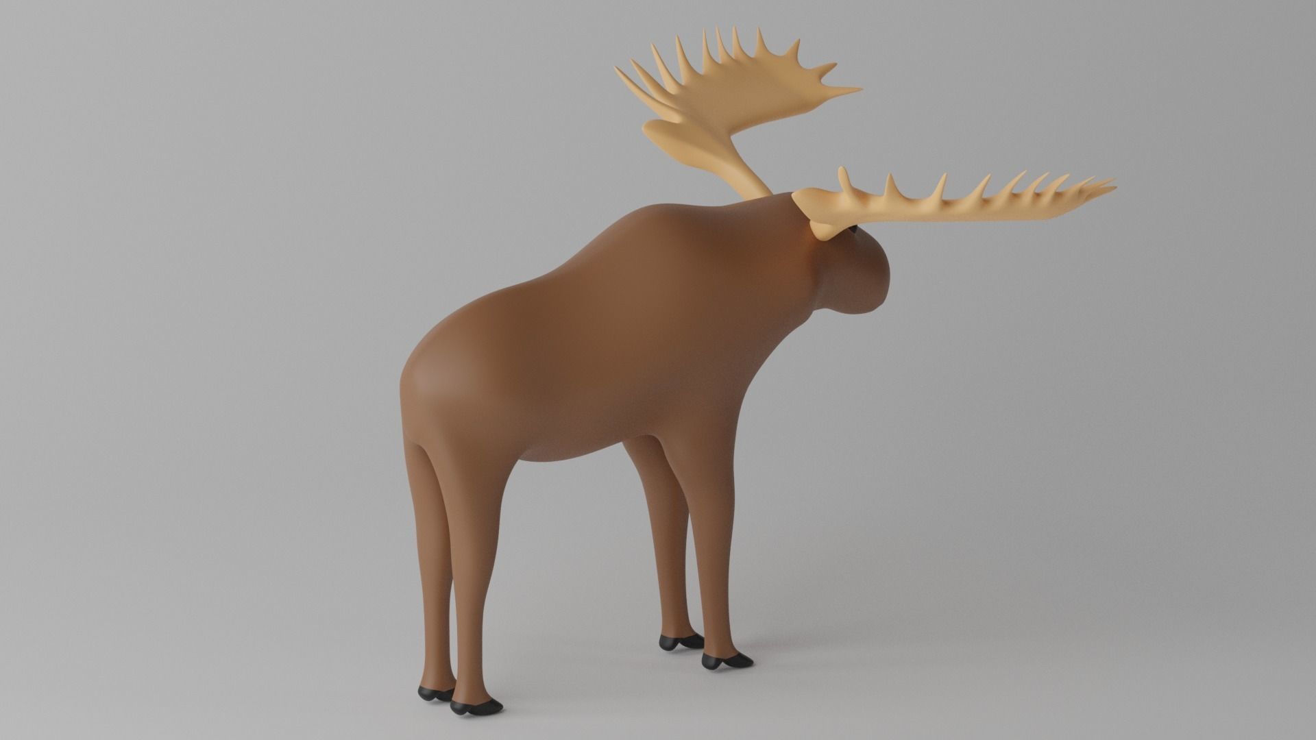 Cartoon Moose Deer 3D model_24