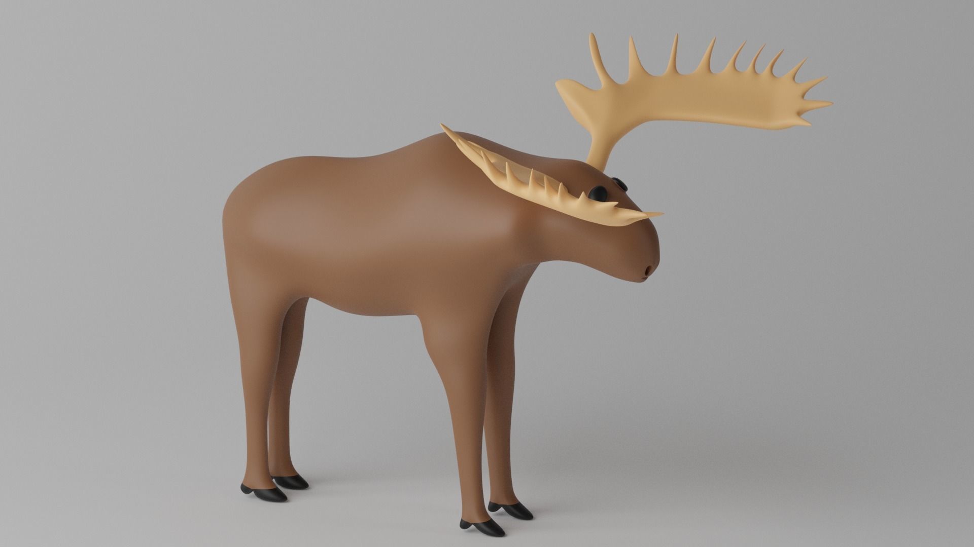 Cartoon Moose Deer 3D model_17
