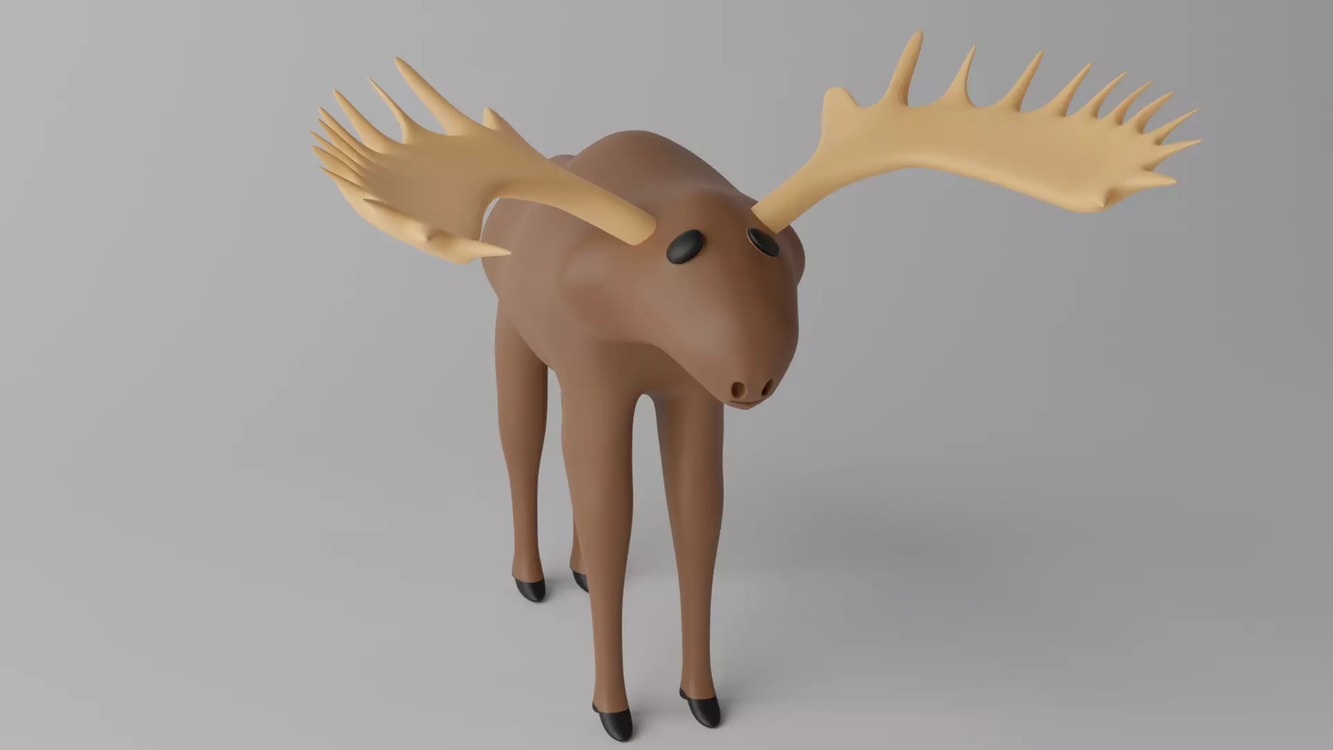 Cartoon Moose Deer 3D model_0