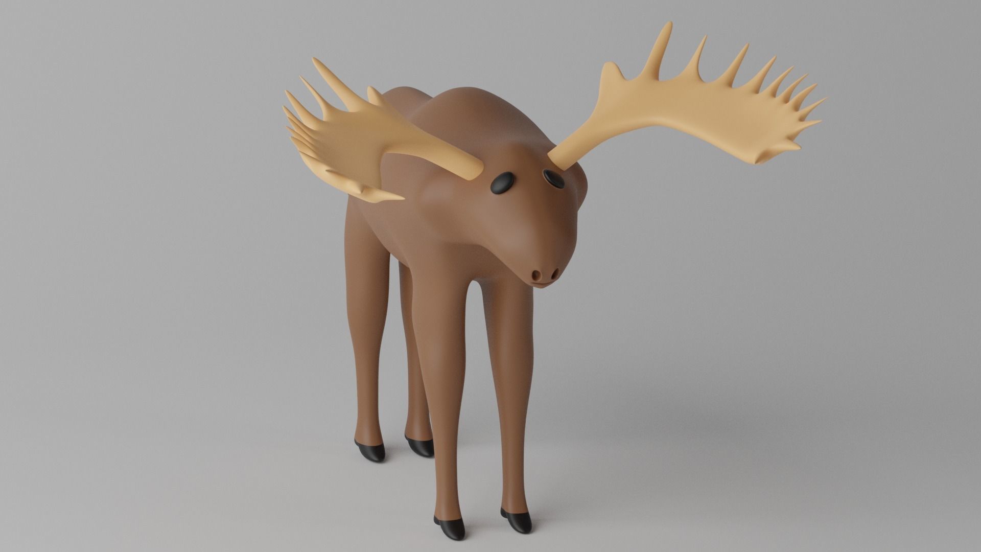 Cartoon Moose Deer 3D model_9