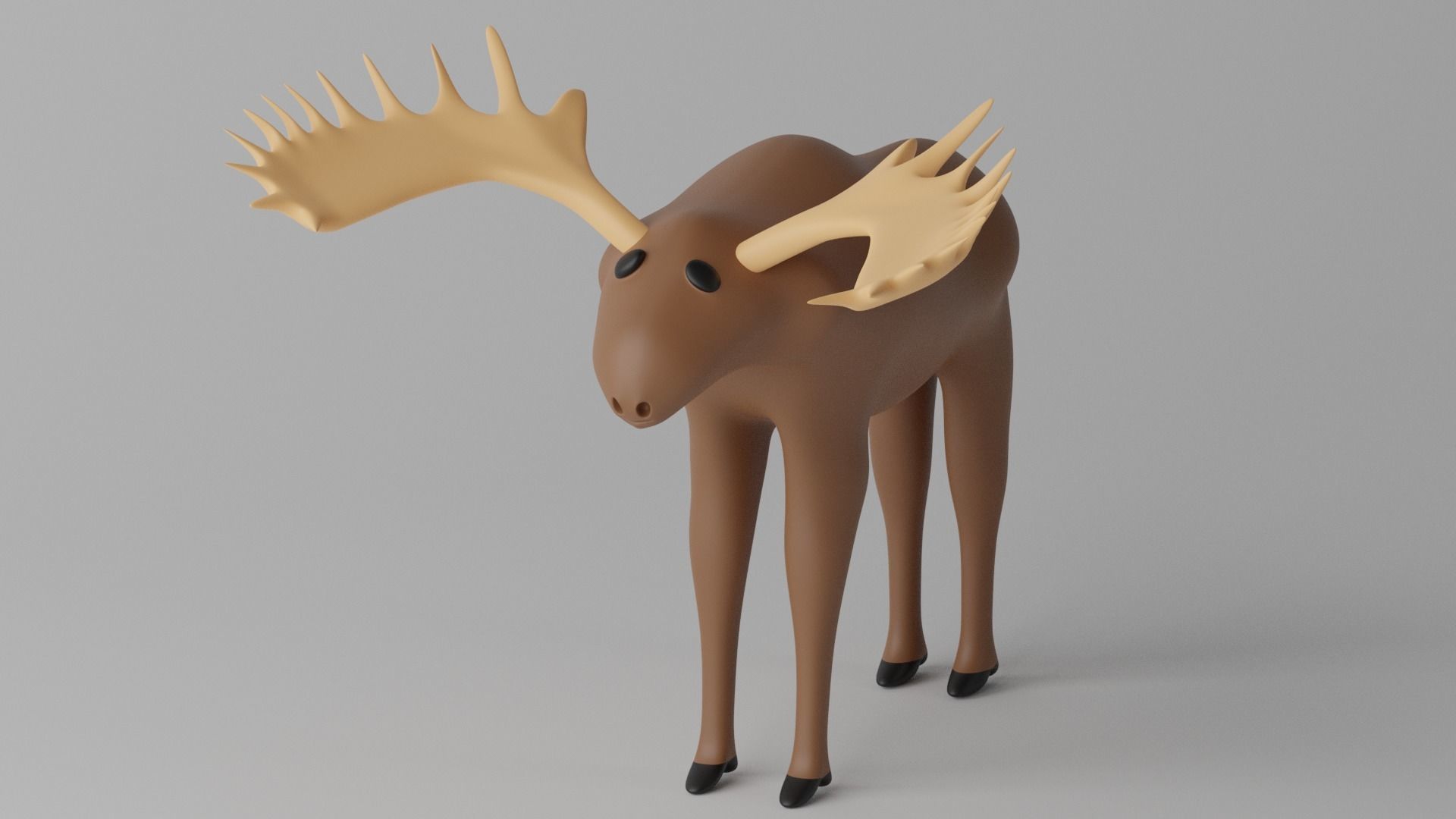 Cartoon Moose Deer 3D model_10