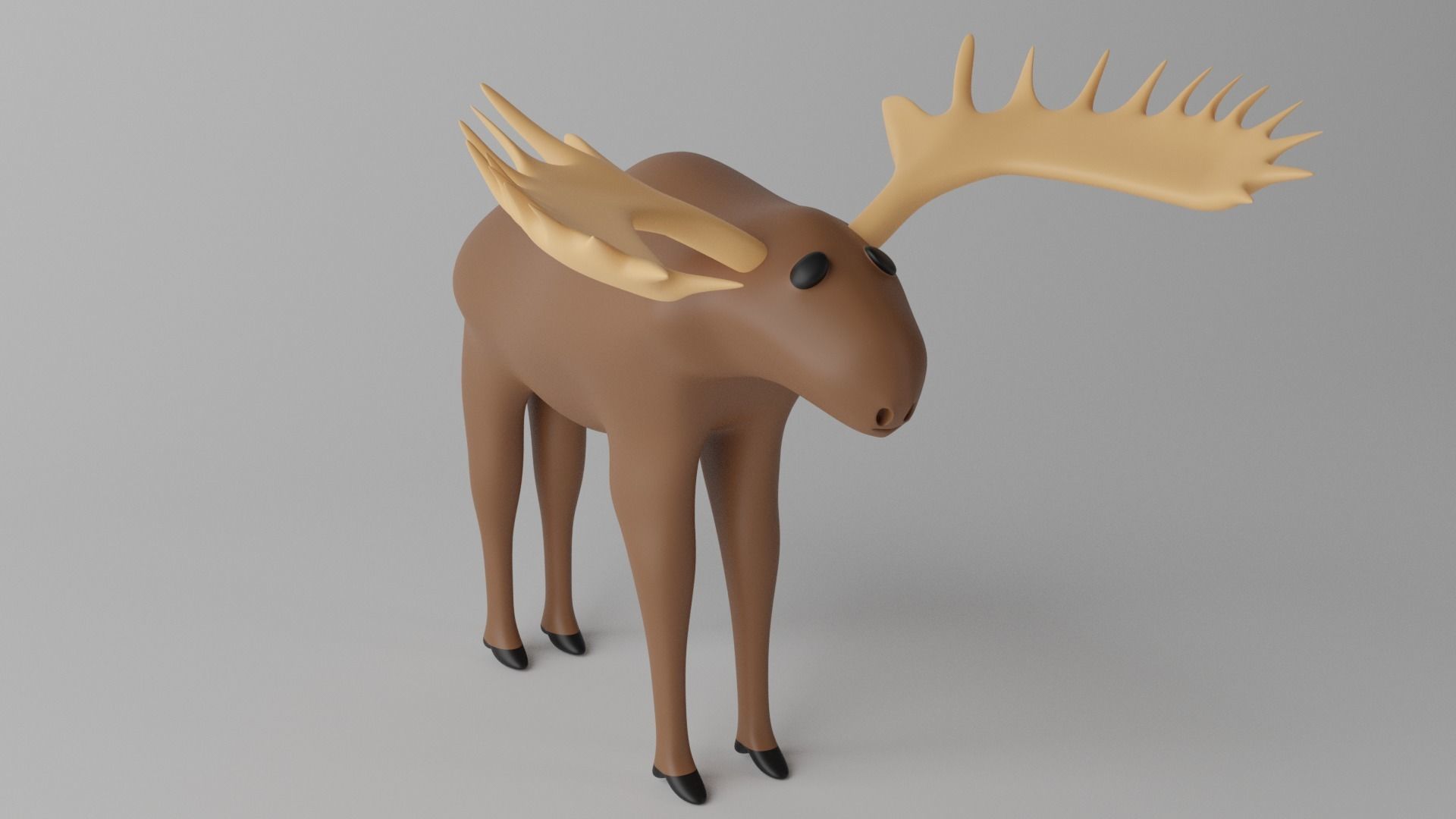 Cartoon Moose Deer 3D model_25